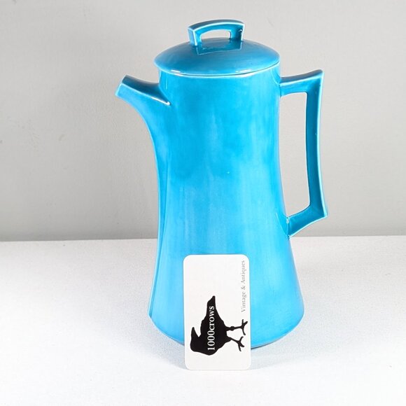 *NOT PERFECT* Turquoise Blue coffee set for 4, hand made ceramic coffee service - Picture 16 of 16